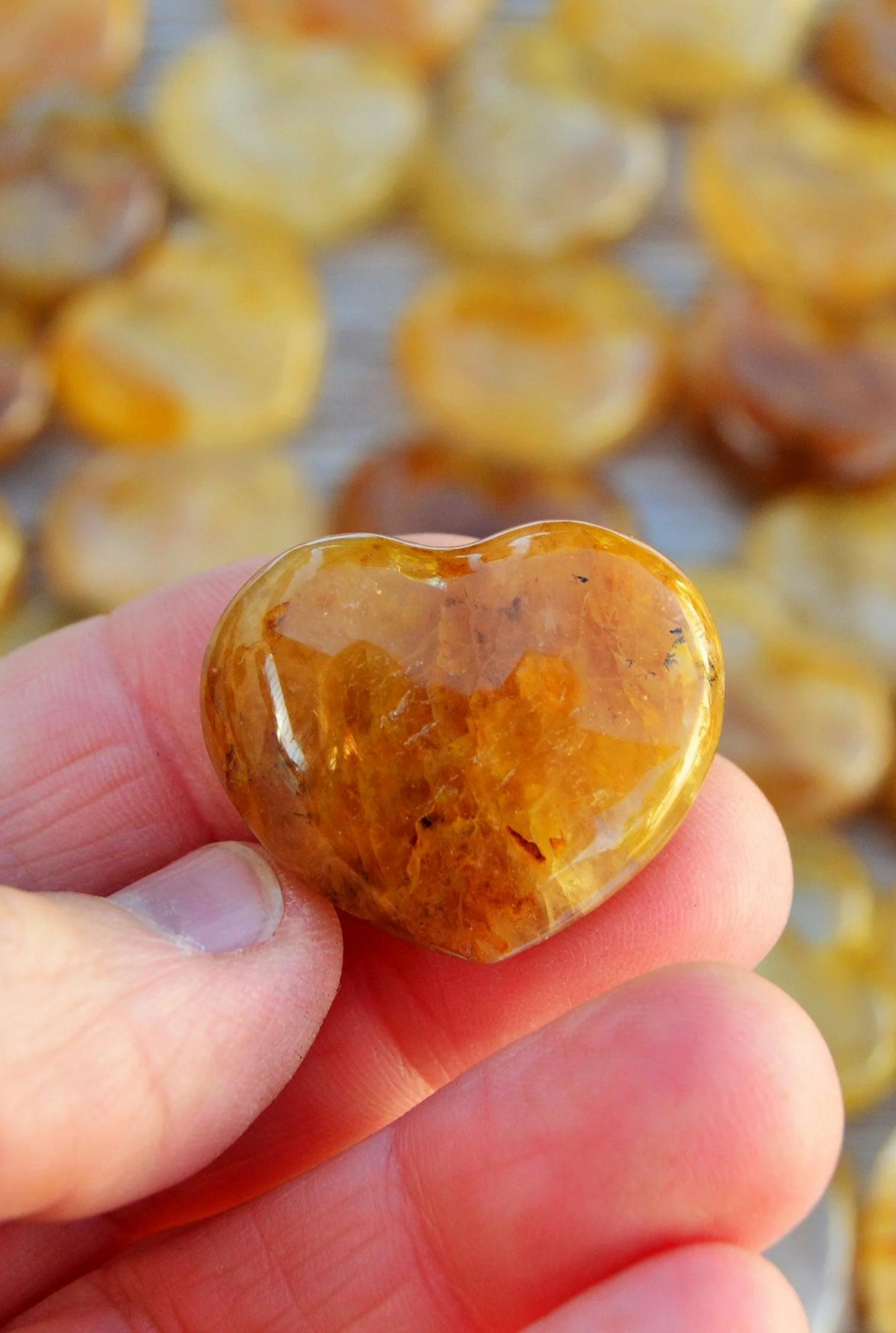 Corazón de Cuarzo Hematoide Amarillo