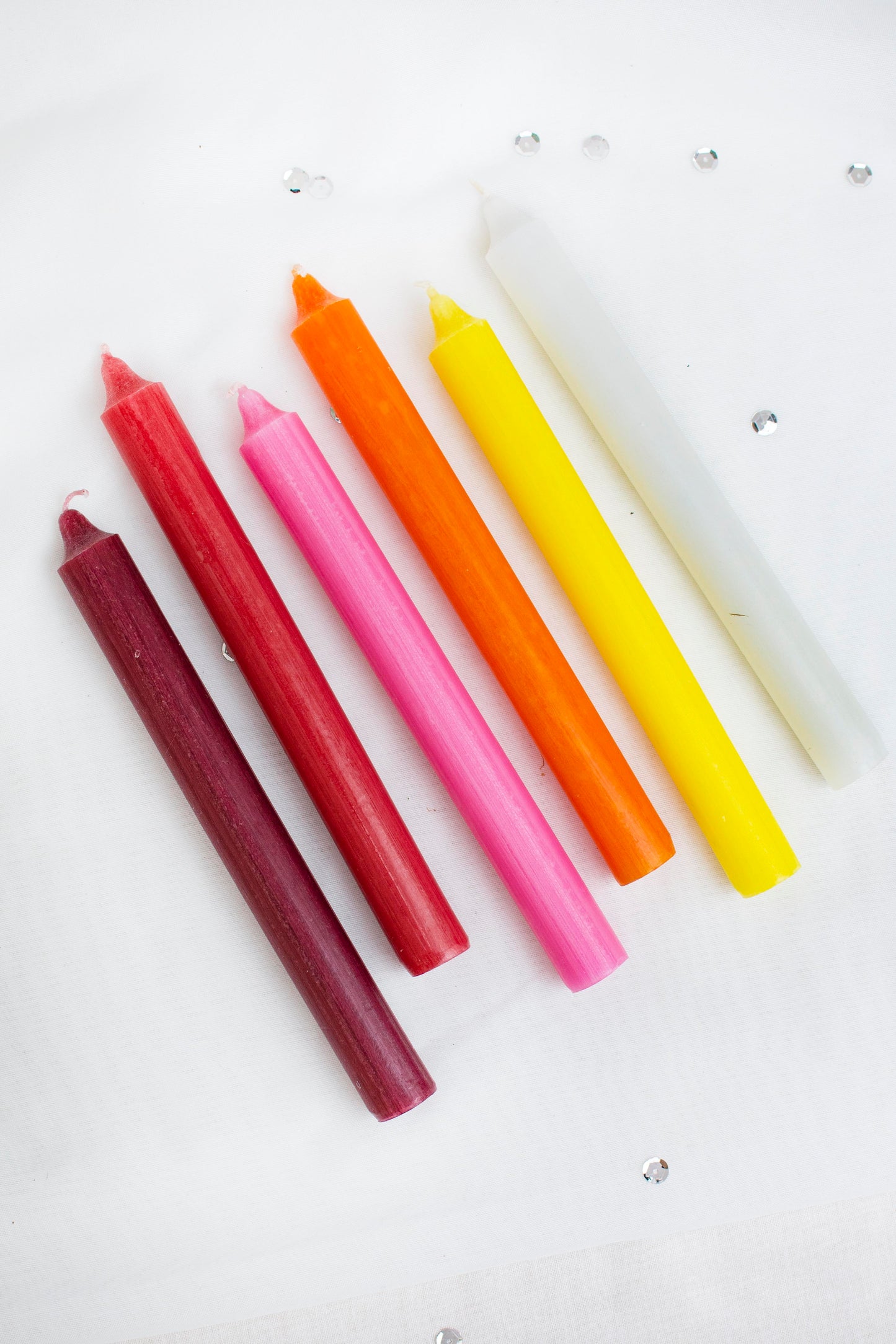 velas de colores para decoración y manualidades