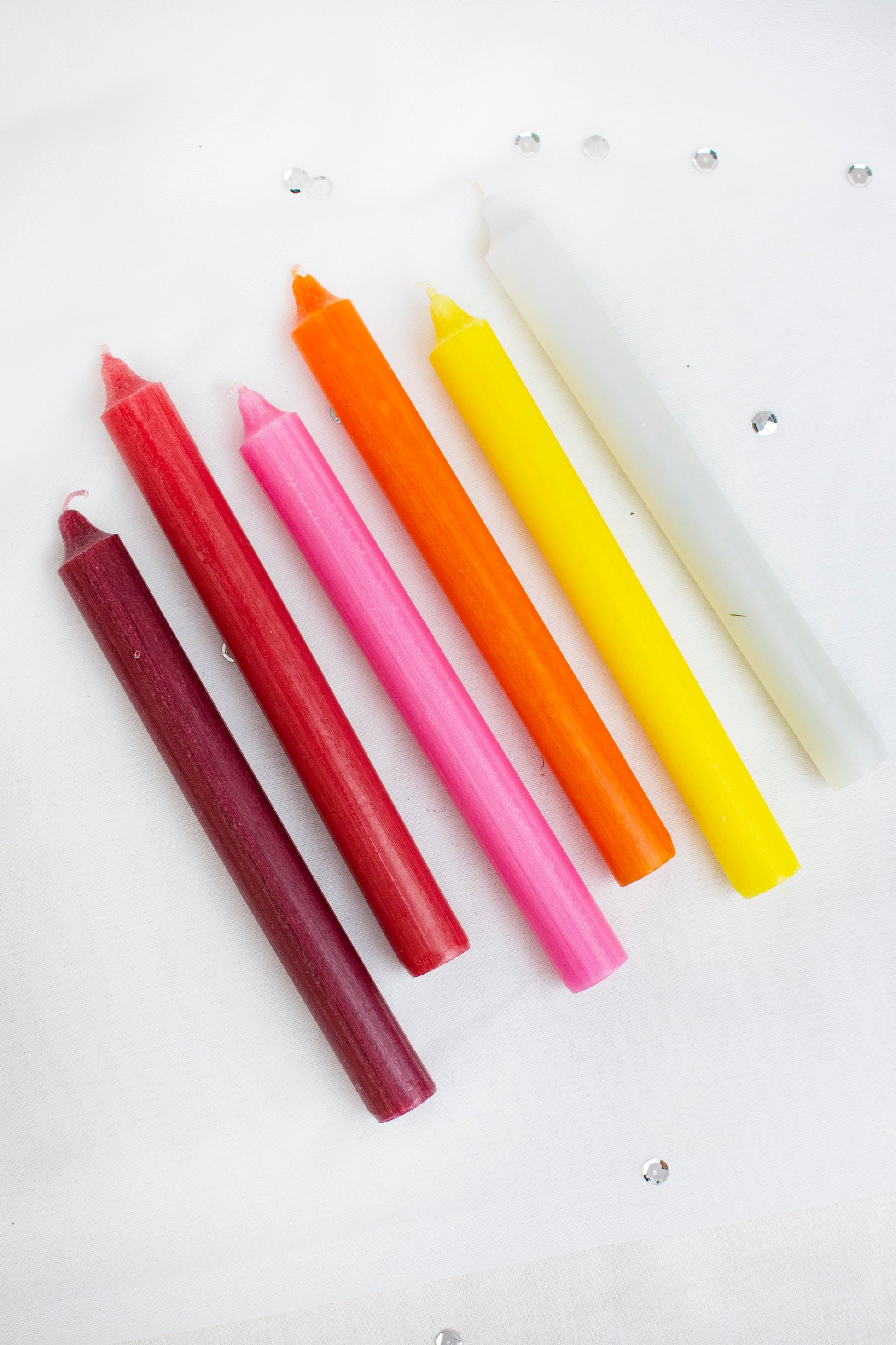 velas de colores para decoración y manualidades